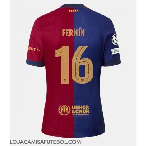 Camisa de Futebol Barcelona Fermin Lopez #16 Equipamento Principal 2024-25 Manga Curta